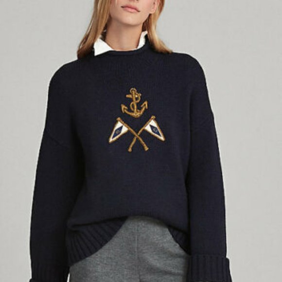Polo Ralph Lauren Sweaters - Polo Ralph Lauren Crest Embroidered Wool Sweater